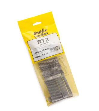 Ancon 200mm RT2 Staifix Wall Ties Stainless Steel 20 Pack
